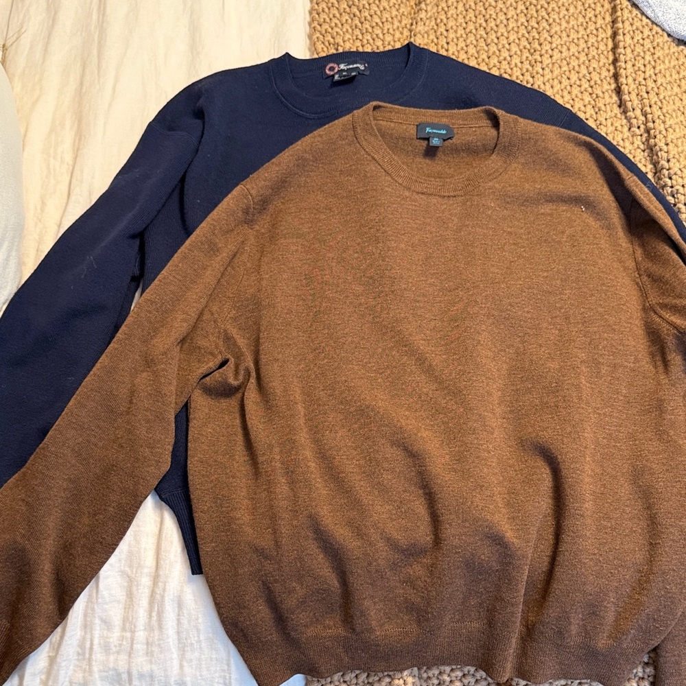 Men's Faconnable Brown and Navy Sweater Pack Men’s XL
